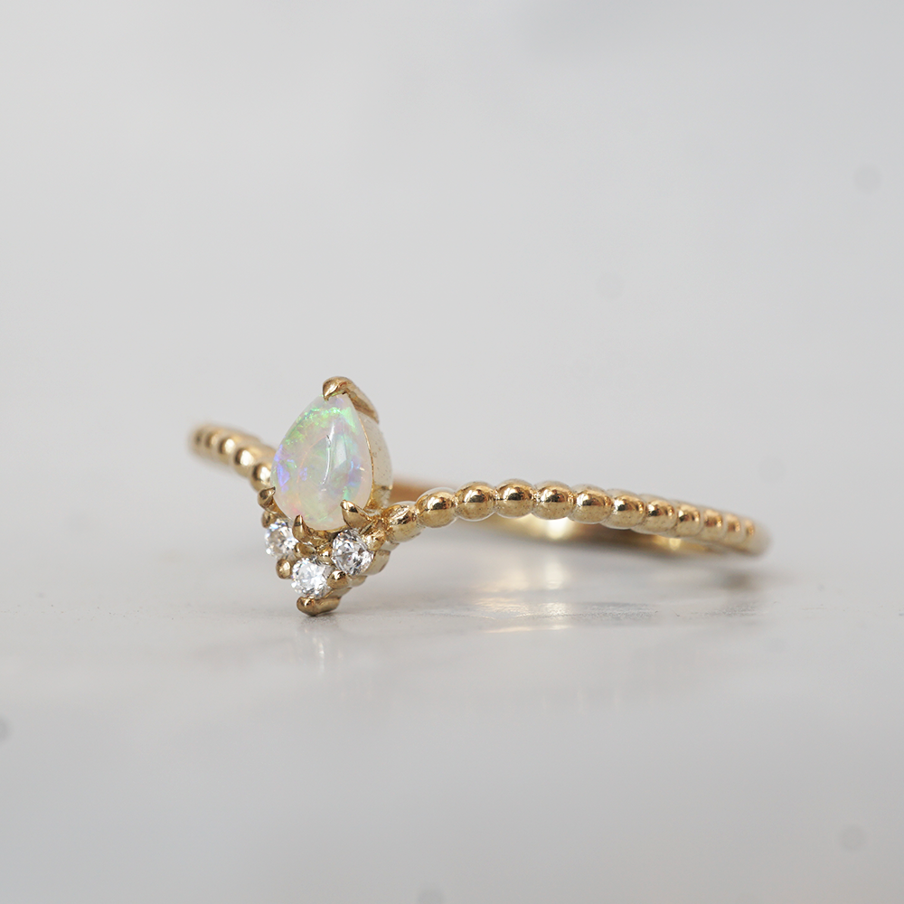 Mini Opal Dew Drop Ring