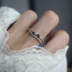 Midnight Sapphire Twist Ring