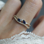 Midnight Sapphire Twist Ring