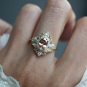 Amorette Morganite Diamond Ring