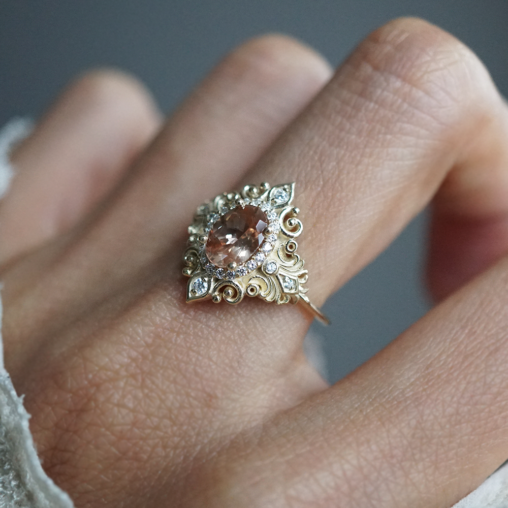 Amorette Morganite Diamond Ring