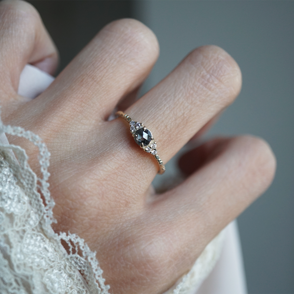 Noir Solstice Salt and Pepper Diamond Ring