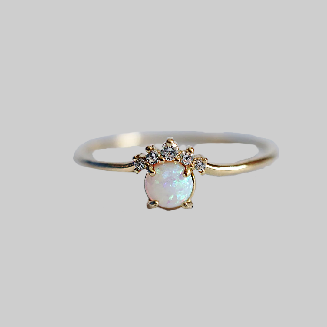 Opal Crown Ring