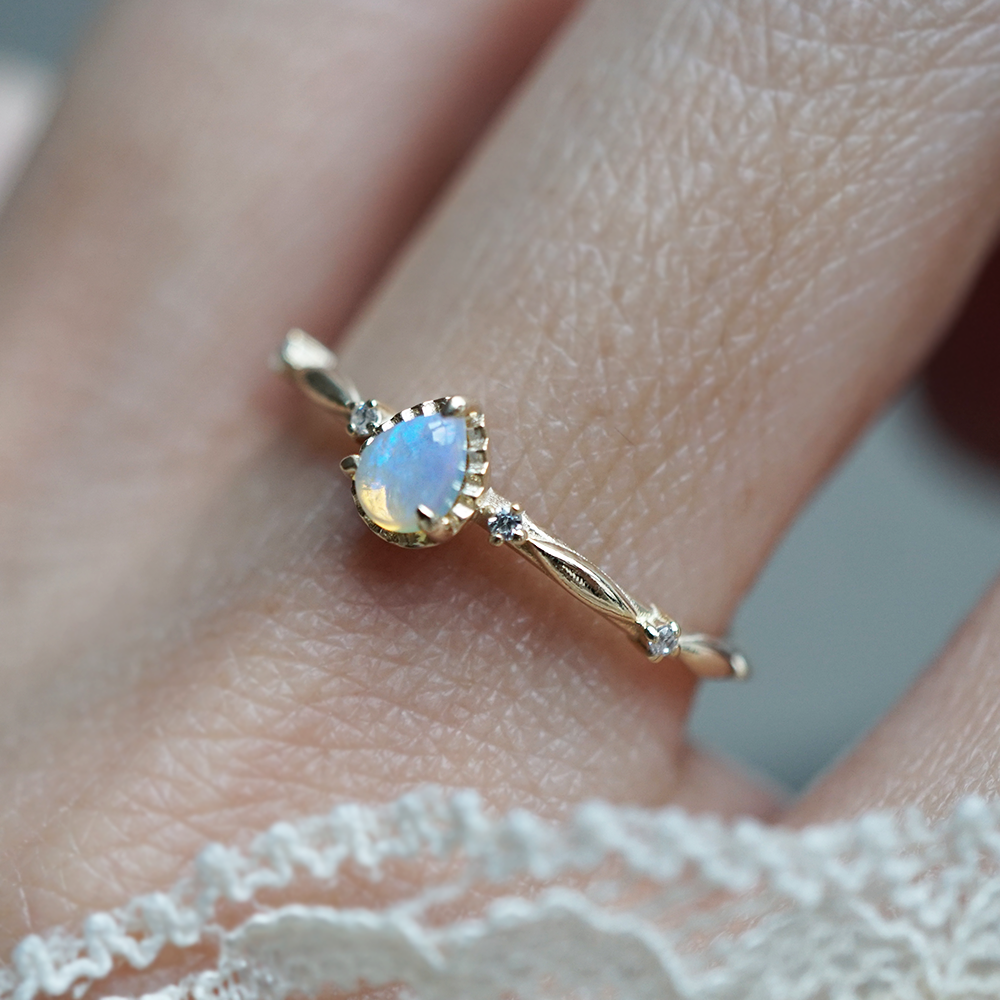 Opal Mist Diamond Ring