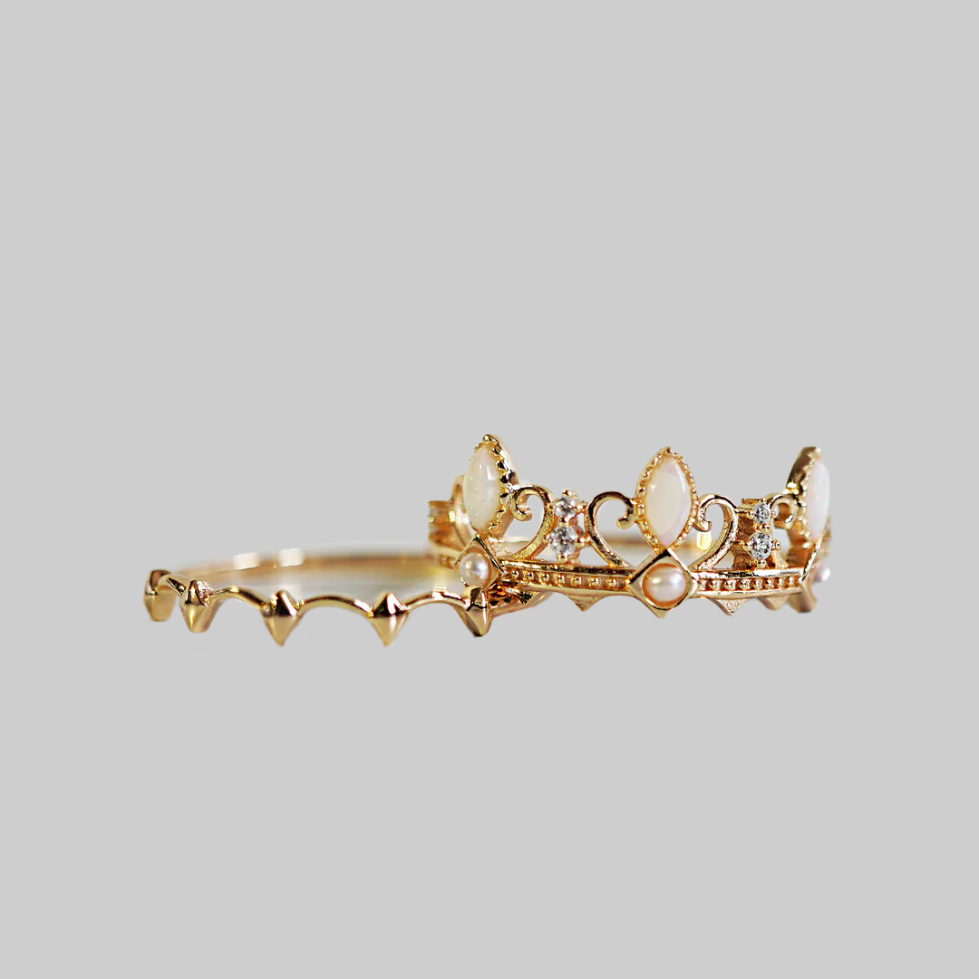 Opal and Pearl Ring Set