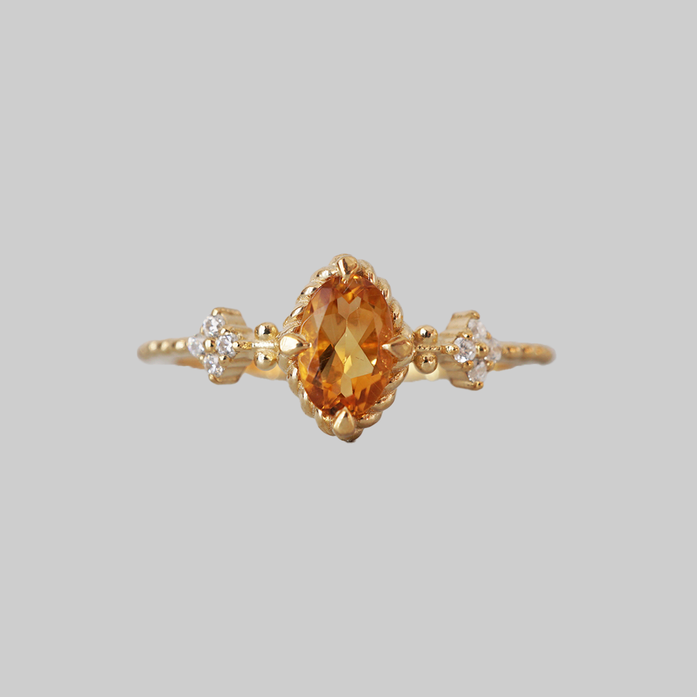 Oval Citrine HoneyDrop Ring