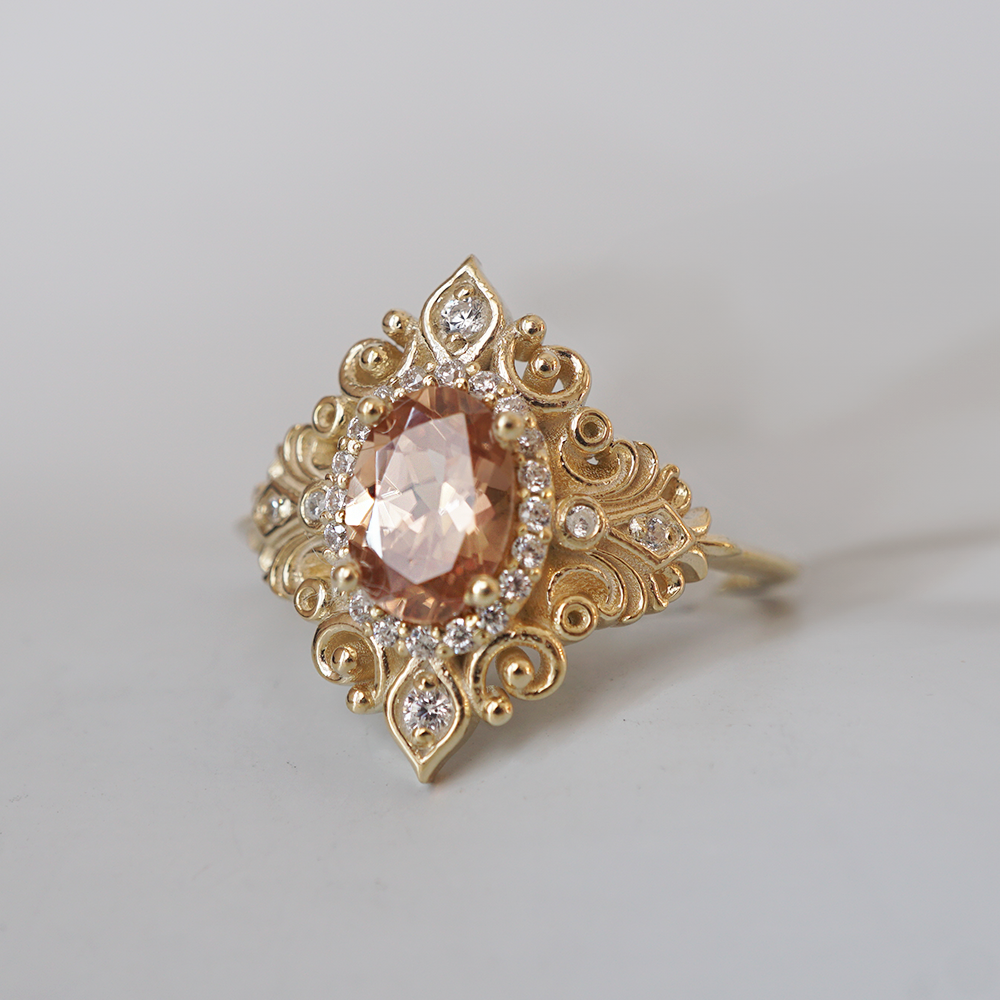 Amorette Morganite Diamond Ring