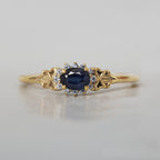 Oval Blue Sapphire Astraea Ring
