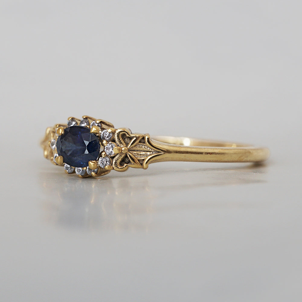 Oval Blue Sapphire Astraea Ring