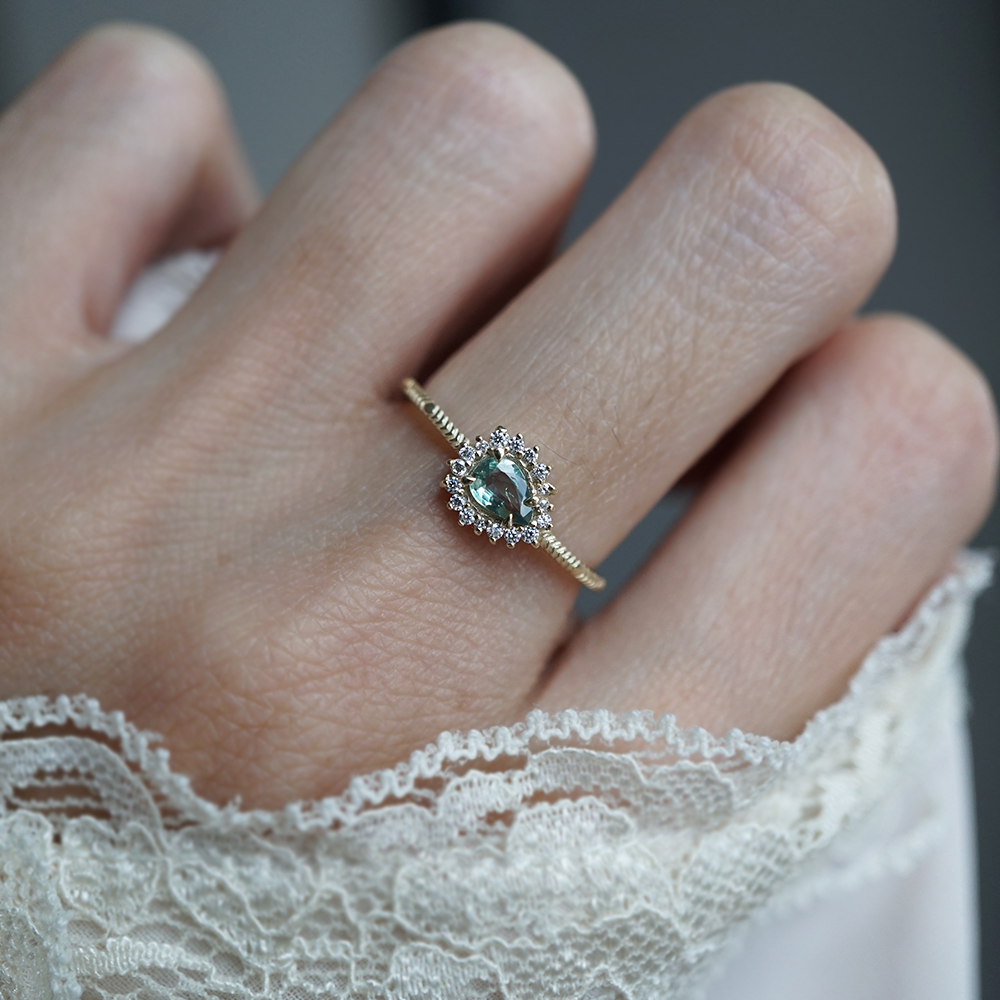 Pear Tourmaline Willowlight Ring