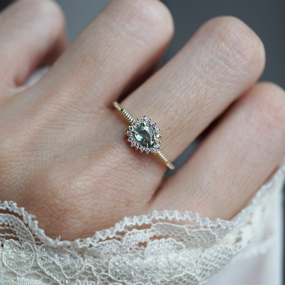 Pear Tourmaline Willowlight Ring