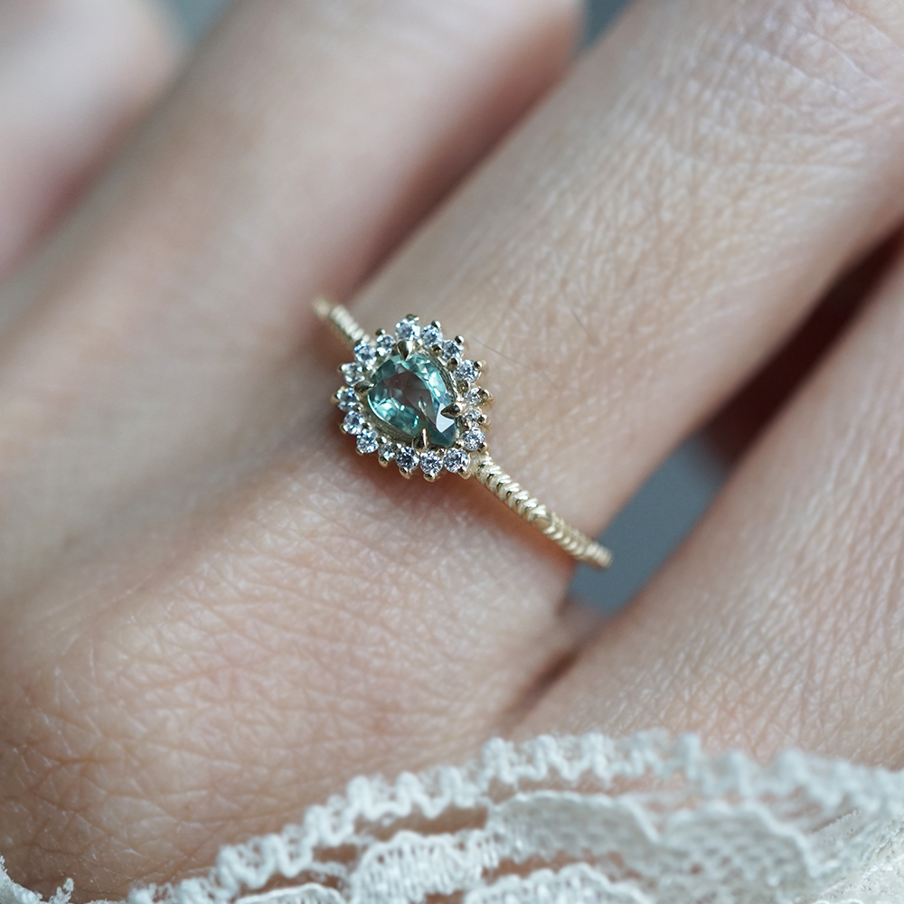 Pear Tourmaline Willowlight Ring