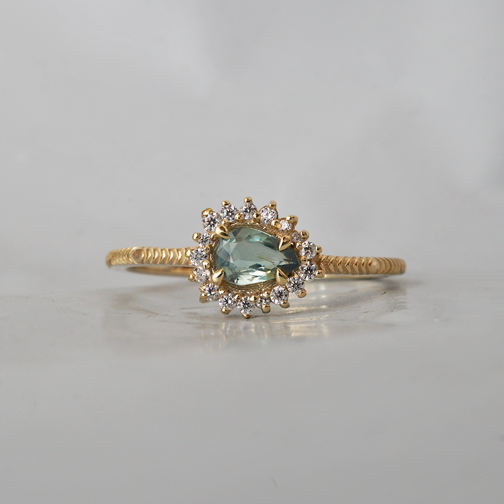 Pear Tourmaline Willowlight Ring