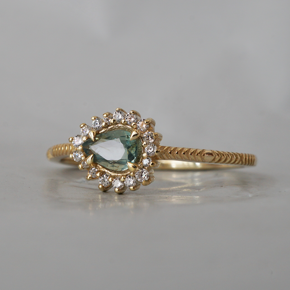 Pear Tourmaline Willowlight Ring