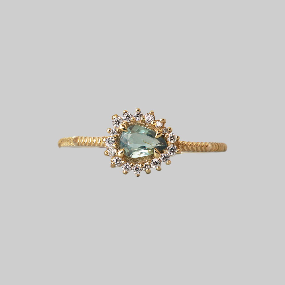 Pear Tourmaline Willowlight Ring