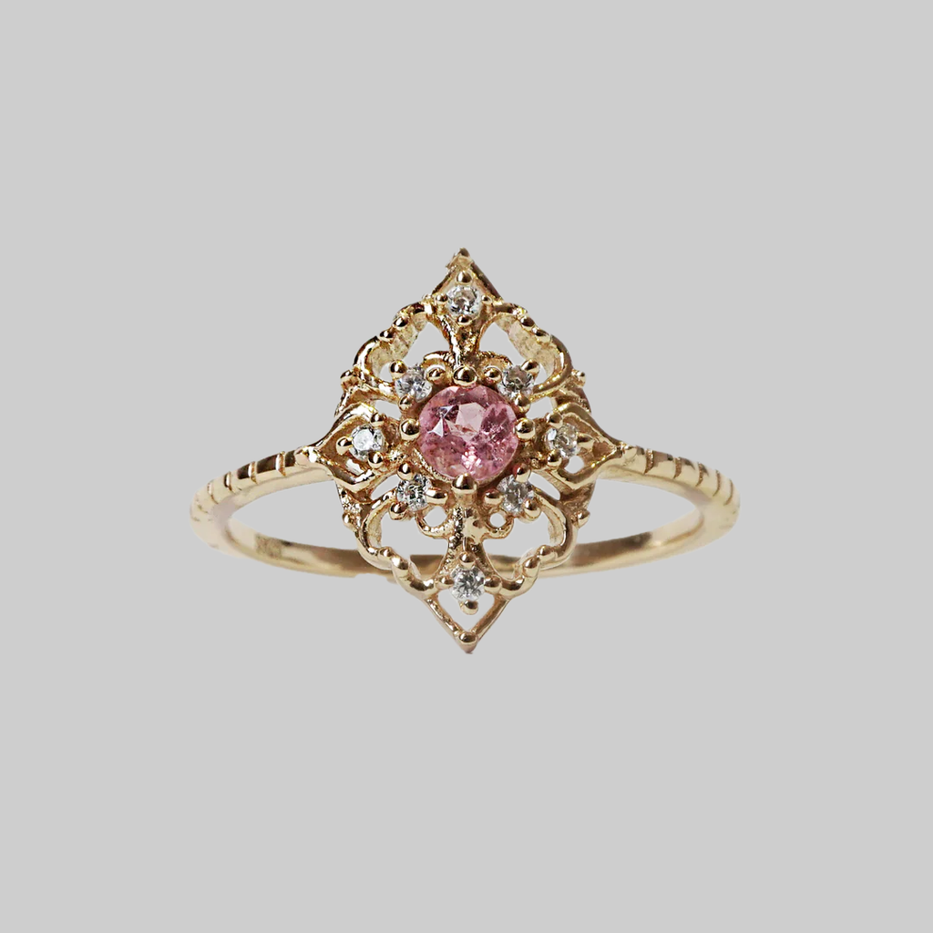 Pink Tourmaline French Ring