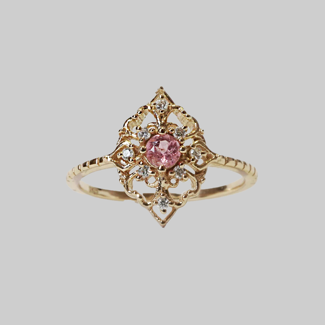 Pink Tourmaline French Ring