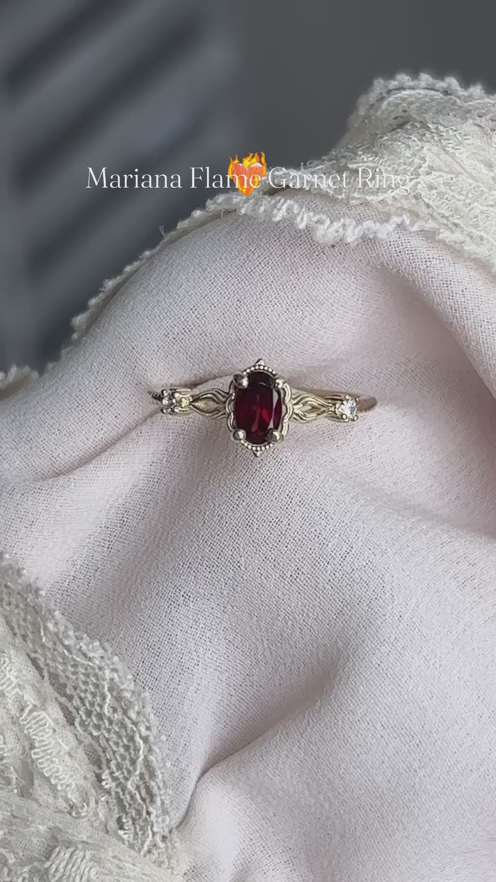 Mariana Flame Garnet Ring