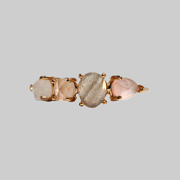 Labradorite & Rose Quartz Ring