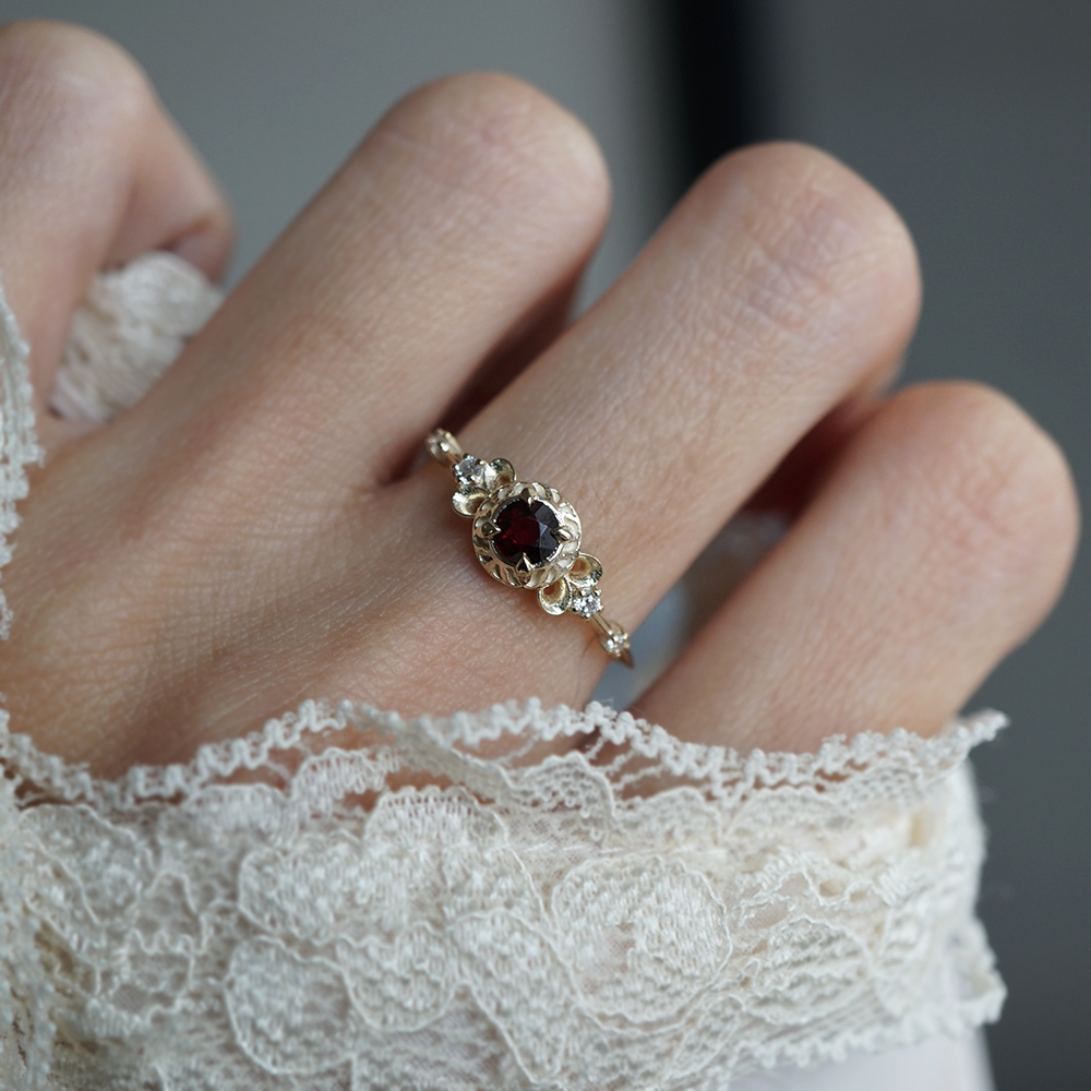 Garnet Sweetheart Ring