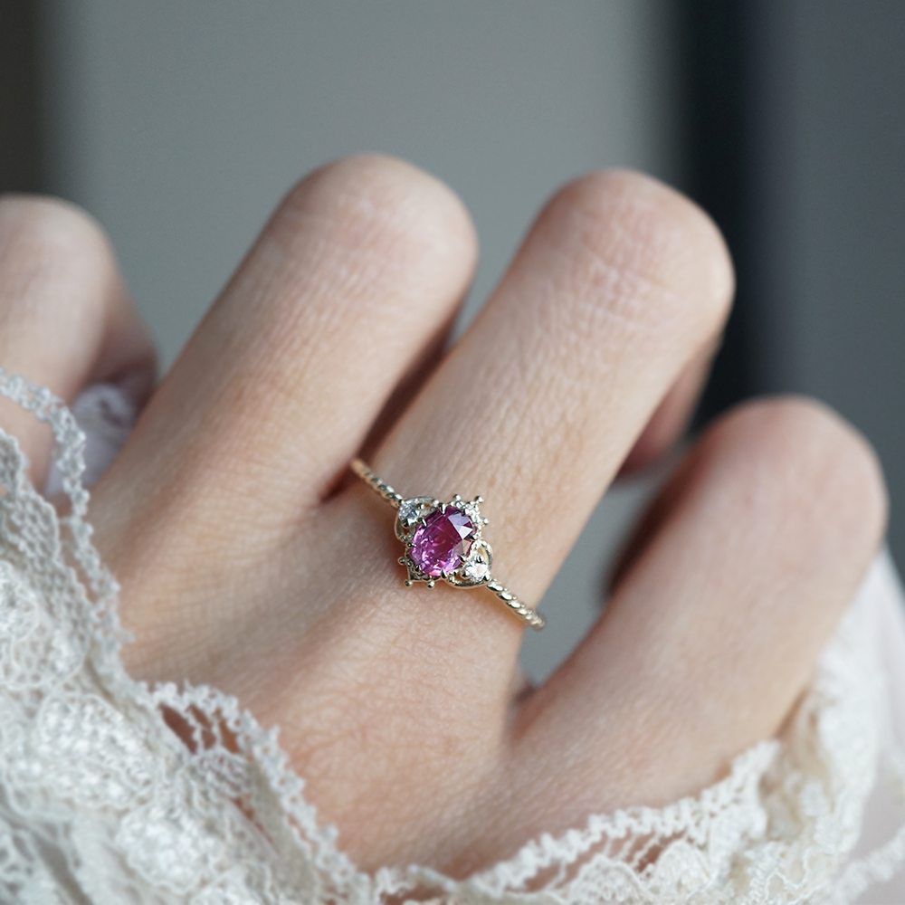 Sakura Pink Sapphire Ring