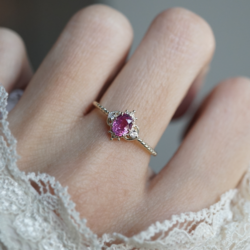 Sakura Pink Sapphire Ring