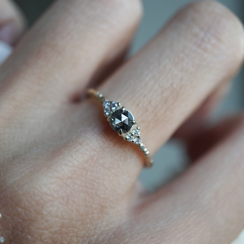 Noir Solstice Salt and Pepper Diamond Ring
