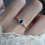 14kt Blue Sapphire Belle Ring