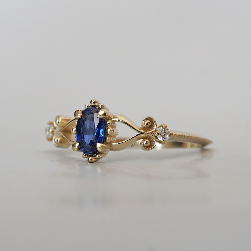 Oval Sapphire Nightfall Ring