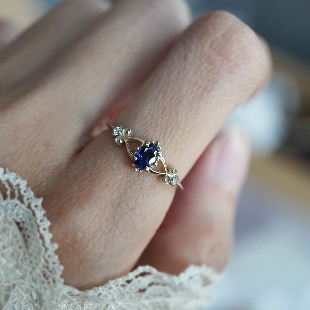 Oval Sapphire Nightfall Ring