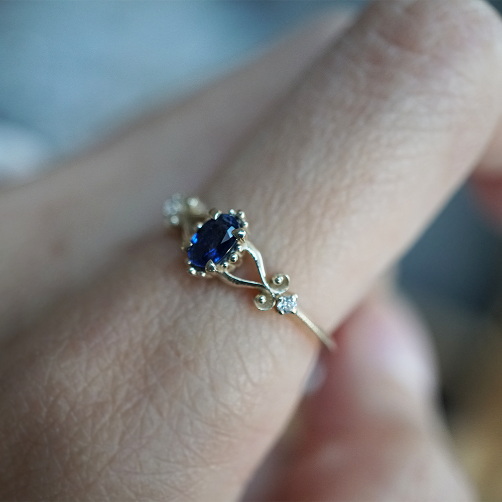 Oval Sapphire Nightfall Ring