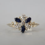 14kt Celestial Snowflake Sapphire Ring