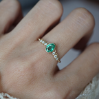 Pear Emerald Serephina Ring
