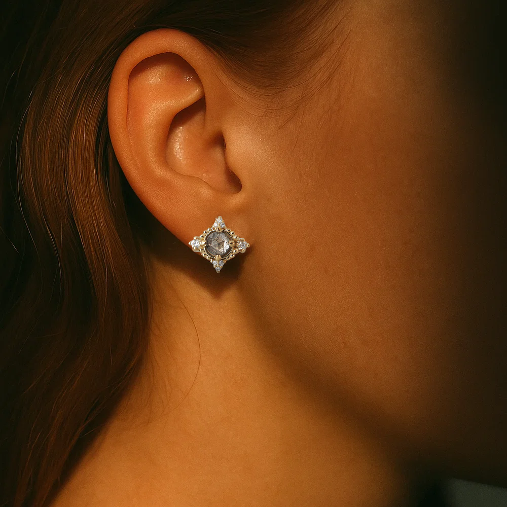 Shadowlight Salt & Pepper Diamond Studs