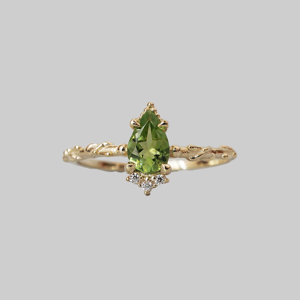Green Tourmaline Spring Ring