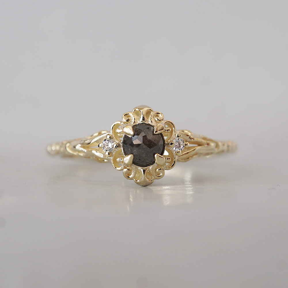 14kt Duskrain Salt and Pepper Diamond Ring