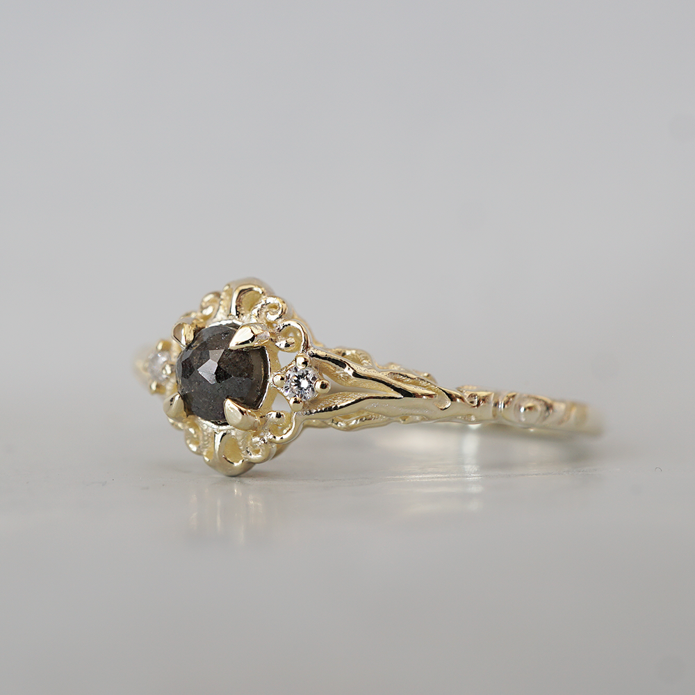 14kt Duskrain Salt and Pepper Diamond Ring