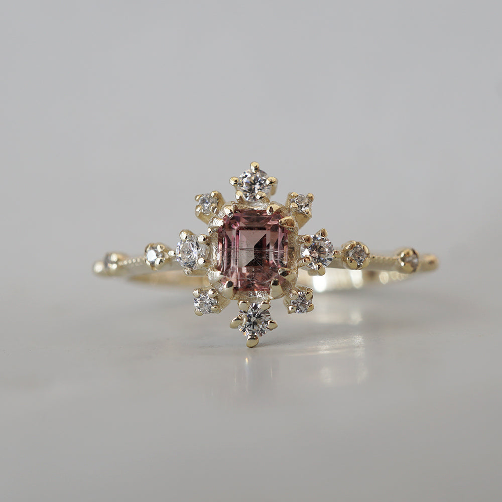 14kt Tourmaline Blush Stardust Ring
