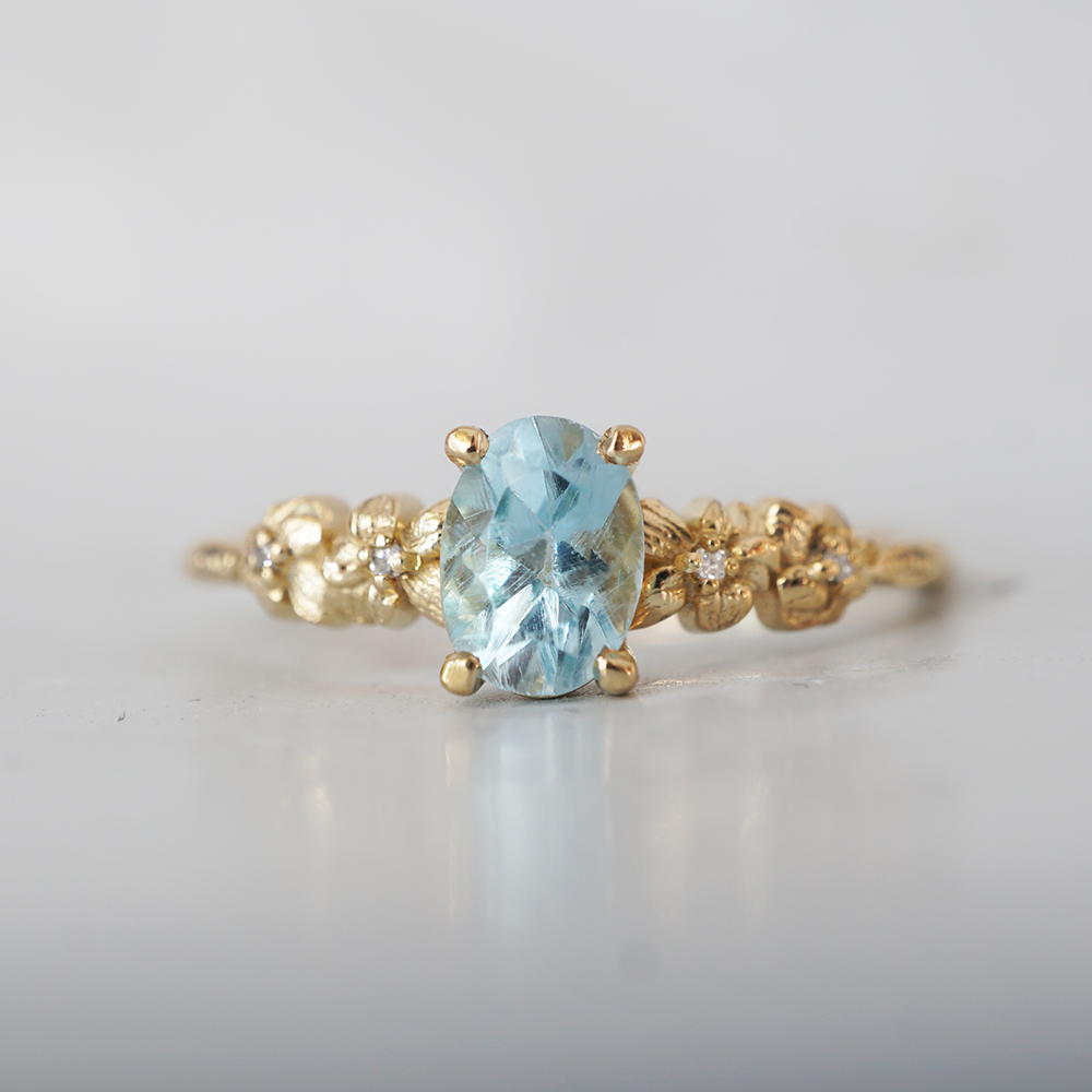 Oval Blue Topaz Bluebell Dream Ring