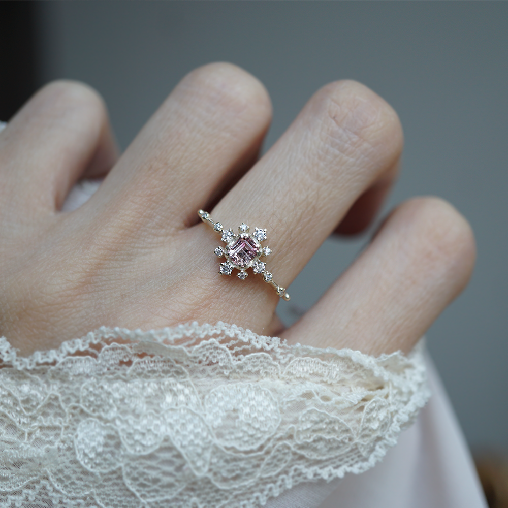14kt Tourmaline Blush Stardust Ring