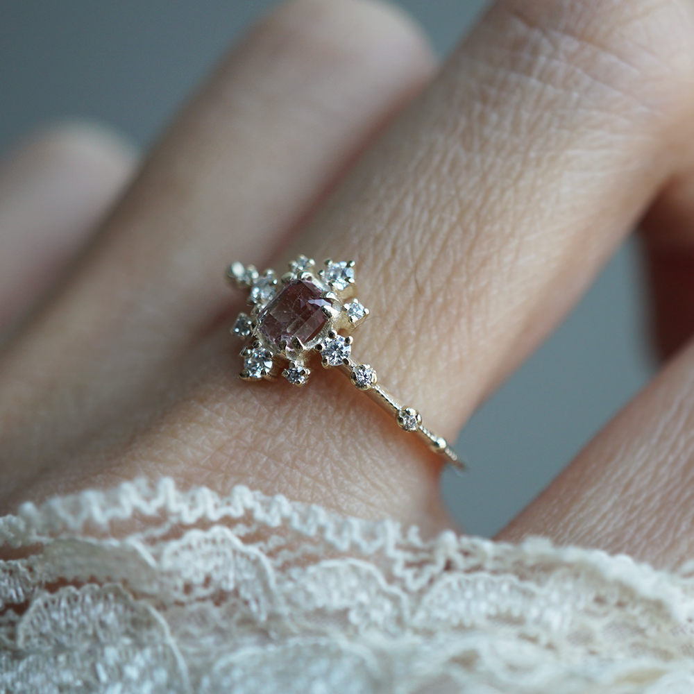 14kt Tourmaline Blush Stardust Ring