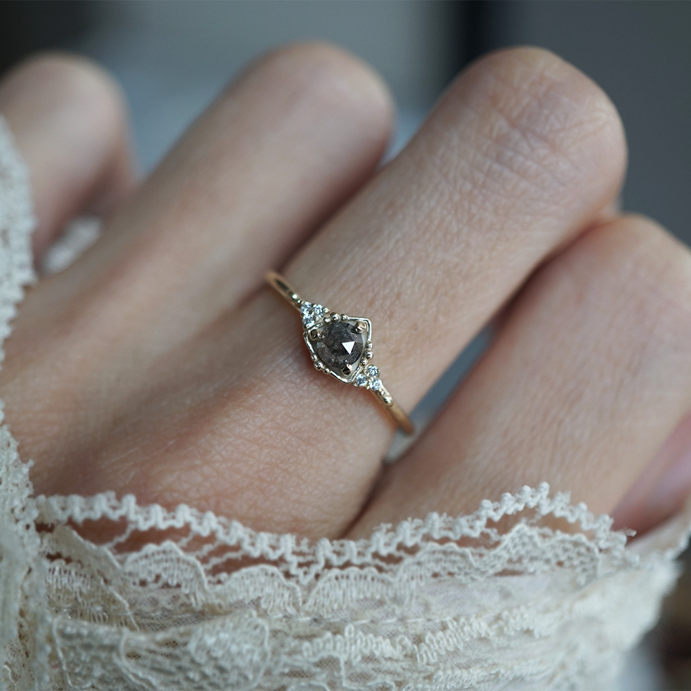 Lunar Dust Salt & Pepper Diamond Ring