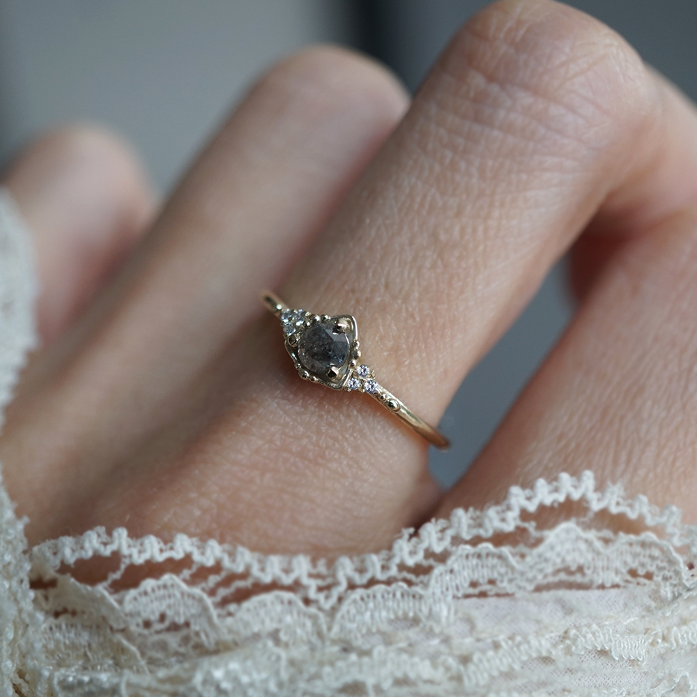 Lunar Dust Salt & Pepper Diamond Ring