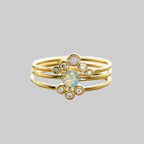 Triple Opal Ocean Ring Set