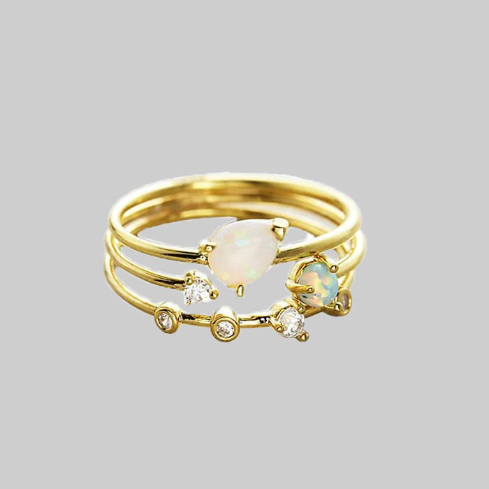 Triple Opal Set Ring