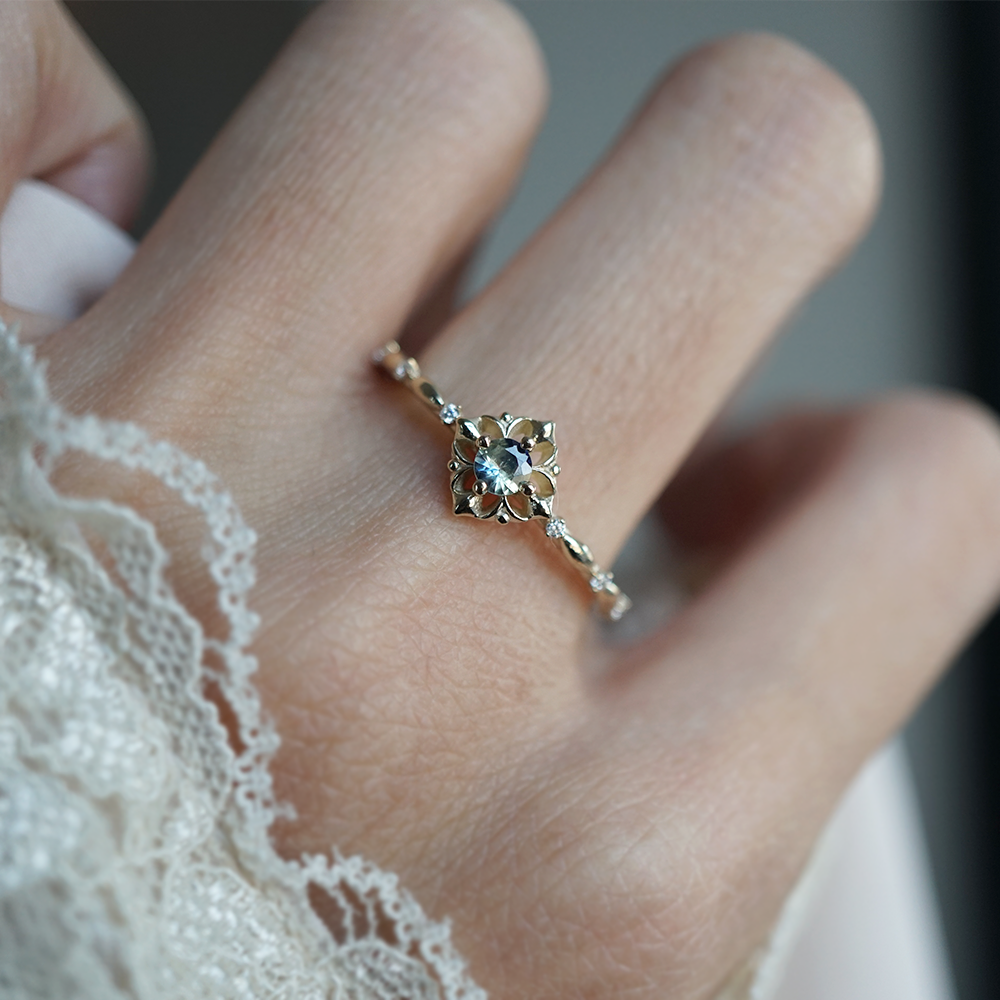 Twilight Petal Bi-Color Sapphire Ring