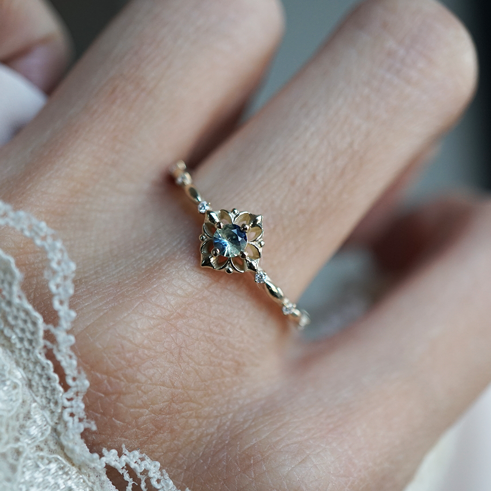 Twilight Petal Bi-Color Sapphire Ring