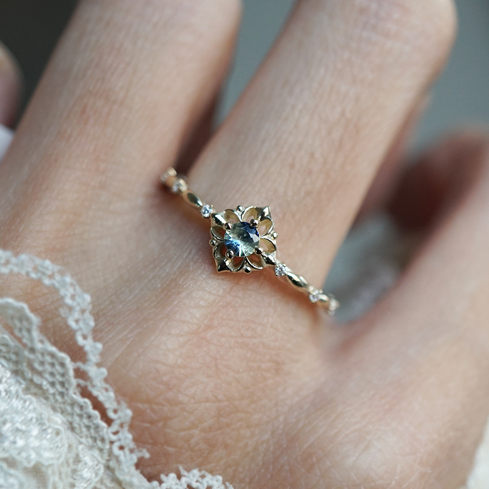 Twilight Petal Bi-Color Sapphire Ring