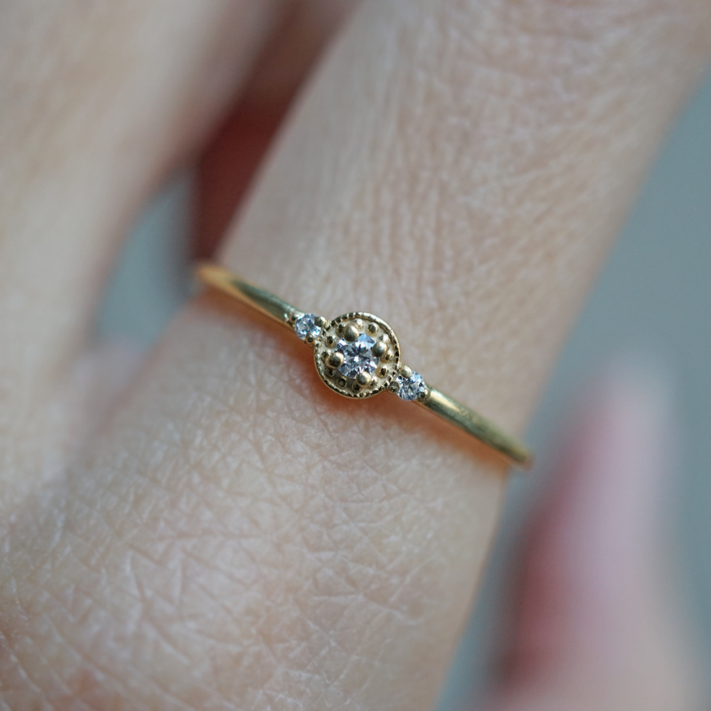 14kt Venetian Dainty Diamond Ring