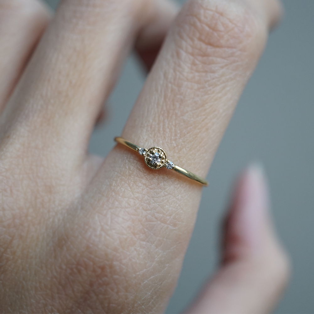14kt Venetian Dainty Diamond Ring